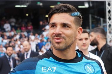 Napoli 'li Giovanni Simeone, Napoli ile Sampdoria arasındaki İtalyan Serie A ligi maçında, Napoli 2, Sampdoria 0, Diego Armando Maradona Stadyumu' nda oynandı..