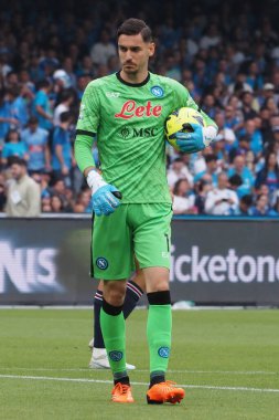 Napoli 'den Alex Meret, Napoli ile Sampdoria arasındaki İtalyan Serie A ligi maçında, Napoli 2, Sampdoria 0, Diego Armando Maradona Stadyumu' nda oynandı..