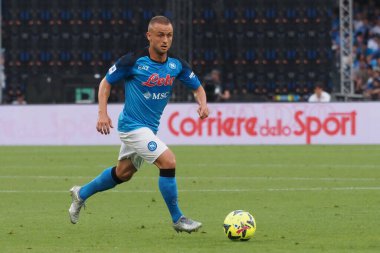 Napoli 'li Stanislav Lobotka oyuncusu, Napoli ile Sampdoria arasındaki İtalyan Serie A ligi maçında, Napoli 2, Sampdoria 0, Diego Armando Maradona Stadyumu' nda oynandı..