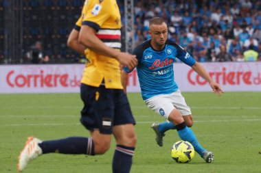 Napoli 'li Stanislav Lobotka oyuncusu, Napoli ile Sampdoria arasındaki İtalyan Serie A ligi maçında, Napoli 2, Sampdoria 0, Diego Armando Maradona Stadyumu' nda oynandı..