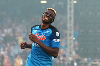 Napoli 'den Victor Osimhen, Napoli ile Sampdoria arasındaki İtalyan Serie A ligi maçında, Napoli 2, Sampdoria 0, Diego Armando Maradona Stadyumu' nda oynandı..