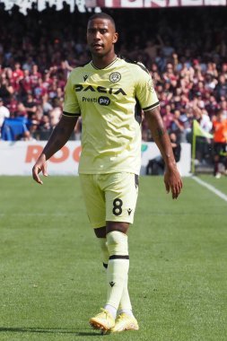 Udinese 'li Marvin Zeegelaar, İtalya Serie A Ligi maçında Salernitana - Udinese final maçı, Salernitana 2, Udinese 2, Arechi Stadyumu' nda oynandı..