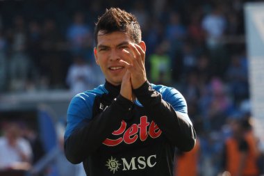 Napoli 'nin Hirving Lozano oyuncusu, Napoli ile Fiorentina arasındaki İtalyan Serie A ligi maçında, Napoli 1, Fiorentina 0, Diego Armando Maradona Stadyumu' nda oynandı..