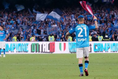 Napoli 'li Matteo Politano oyuncusu, Napoli ile Fiorentina arasındaki İtalyan Serie A ligi maçında, Napoli 1, Fiorentina 0, Diego Armando Maradona Stadyumu' nda oynandı..