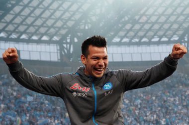 Napoli 'nin Hirving Lozano oyuncusu, Napoli ile Fiorentina arasındaki İtalyan Serie A ligi maçında, Napoli 1, Fiorentina 0, Diego Armando Maradona Stadyumu' nda oynandı..