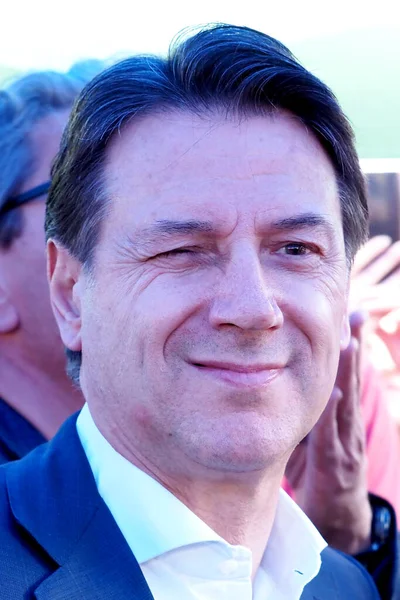 Giuseppe Conte Former President Italian Council Ministers Meeting Citizens Piazza — Stock Photo, Image