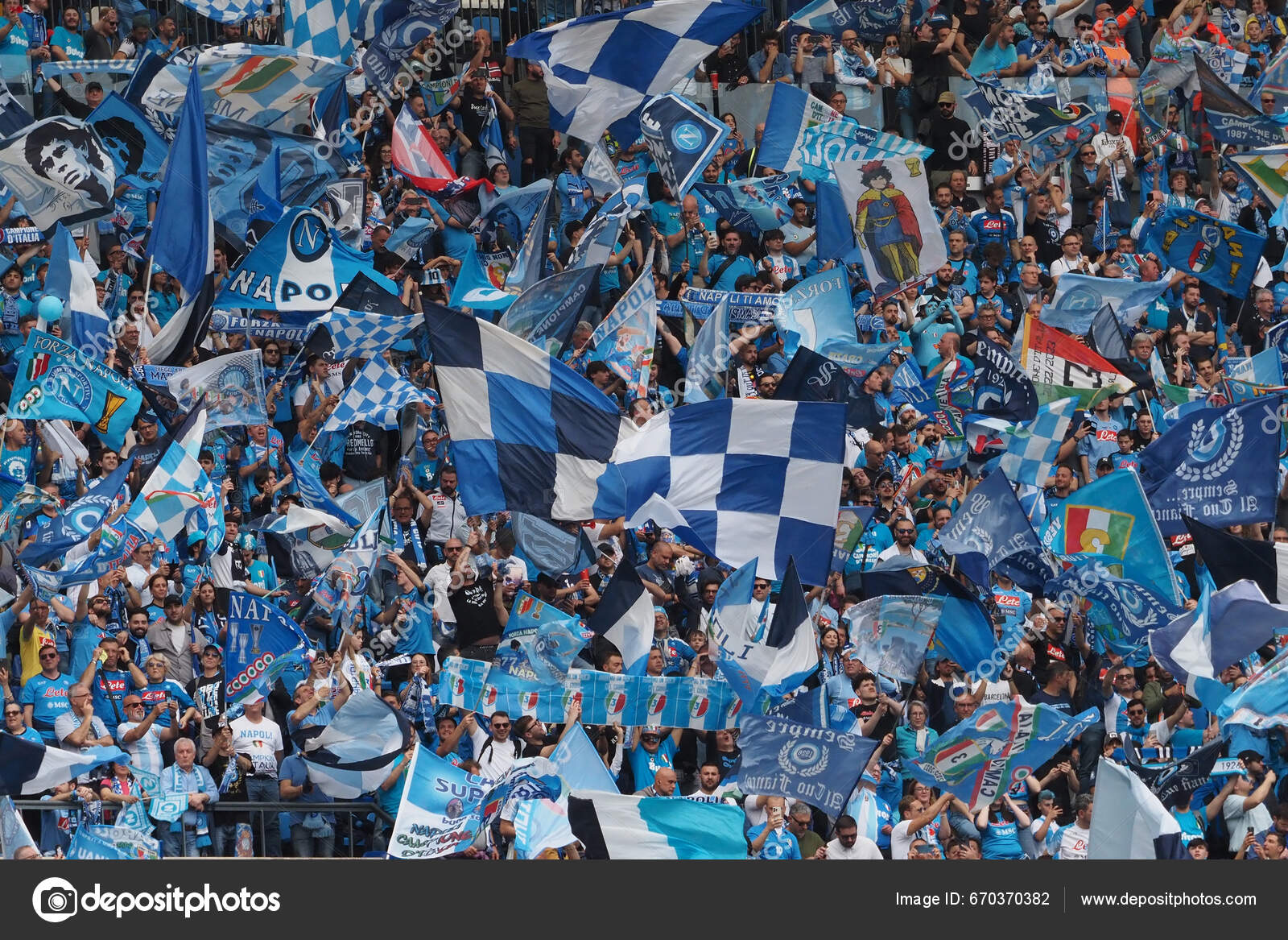 Napoli Fans Celebrate Almost Winning Championship Stadium Match