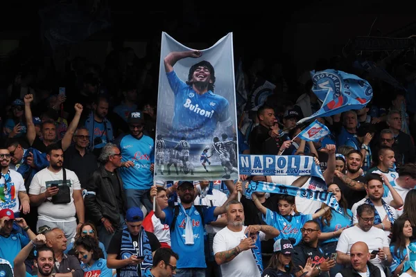 Les Fans Napoli Célèbrent Presque Victoire Championnat Intérieur Stade Lors — Photo