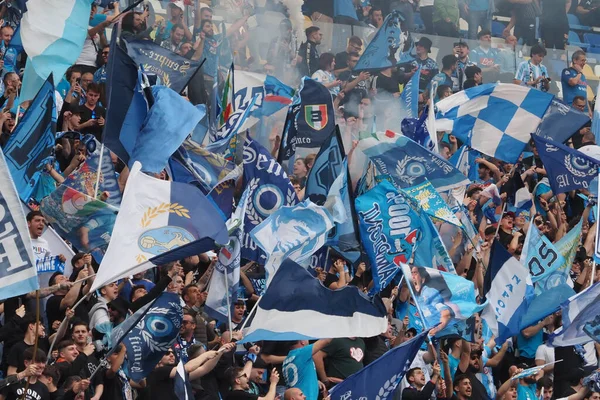 Napoli Fans Vieren Bijna Het Winnen Van Het Kampioenschap Het — Stockfoto