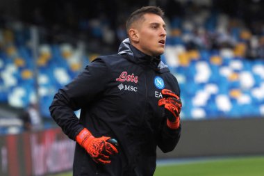 Napoli 'nin Pierluigi Gollini oyuncusu, Napoli ile Verona arasındaki İtalyan Serie A ligi maçında, Napoli 0, Verona 0, Diego Armando Maradona Stadyumu' nda oynandı..