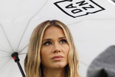Dazn için Diletta Leotta TV sunucusu, Napoli - Verona final maçı arasında oynanan İtalya Serie A ligi maçında, Napoli 0, Verona 0, Diego Armando Maradona Stadyumu 'nda oynandı..