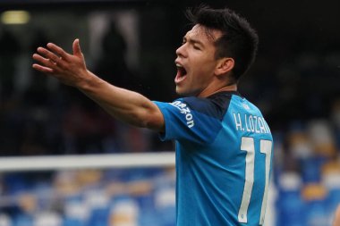 Napoli 'li Hriving Lozano oyuncusu, Napoli ile Verona arasındaki İtalyan Serie A ligi maçında, Napoli 0, Verona 0, Diego Armando Maradona Stadyumu' nda oynandı..