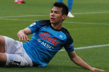 Napoli 'li Hirving Lozano oyuncusu, Napoli ile Verona arasındaki İtalyan Serie A ligi maçında, Napoli 0, Verona 0, Diego Armando Maradona Stadyumu' nda oynandı..
