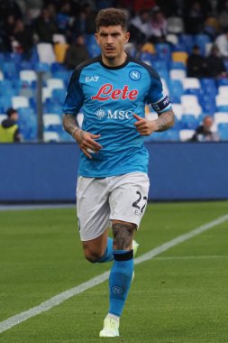 Napoli 'den Giovanni Di Lorenzo, Napoli ile Verona arasındaki İtalyan Serie A ligi maçında, Napoli 0, Verona 0, Diego Armando Maradona Stadyumu' nda oynandı..