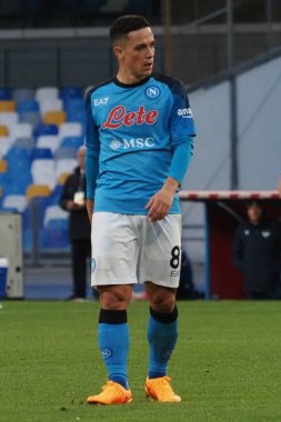 Napoli 'nin Giacomo Raspadori oyuncusu, Napoli ile Verona arasındaki İtalyan Serie A ligi maçında, Napoli 0, Verona 0, Diego Armando Maradona Stadyumu' nda oynandı..