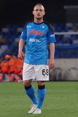 Napoli 'li Stanislav Lobotka oyuncusu, Napoli ile Verona arasındaki İtalyan Serie A ligi maçında, Napoli 0, Verona 0, Diego Armando Maradona Stadyumu' nda oynandı..