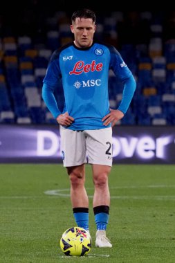 Napoli 'li Piotr Zieliski, Napoli ile Verona arasındaki İtalyan Serie A ligi maçında, Napoli 0, Verona 0, Diego Armando Maradona Stadyumu' nda oynandı.