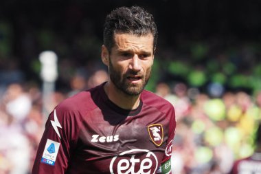 Salernitana 'dan Antonio Candreva, İtalya Serie A Ligi maçında Salernitana ile Sassuolo arasındaki final maçı, Salernitana 3, Sassuolo 0, Arechi Stadyumu' nda oynandı..