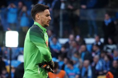 Napoli 'den Alex Meret, İtalya Serie A Ligi maçında Napoli - Atalanta final maçı, Napoli 2, Atalanta 0, Diego Armando Maradona Stadyumu' nda oynandı..