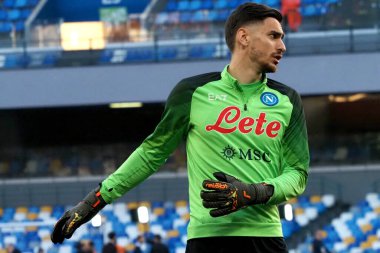 Napoli 'den Alex Meret, İtalya Serie A Ligi maçında Napoli - Atalanta final maçı, Napoli 2, Atalanta 0, Diego Armando Maradona Stadyumu' nda oynandı..