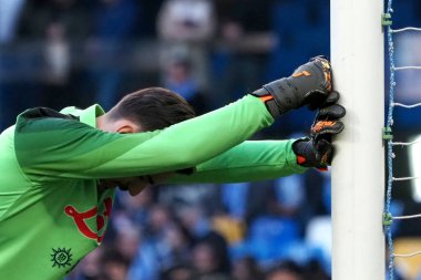 Napoli 'den Alex Meret, İtalya Serie A Ligi maçında Napoli - Atalanta final maçı, Napoli 2, Atalanta 0, Diego Armando Maradona Stadyumu' nda oynandı..