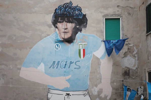 Τοιχογραφίες Του Diego Armando Maradona Που Παρουσιάστηκαν Στα Ισπανικά Προημιτελικά — Φωτογραφία Αρχείου