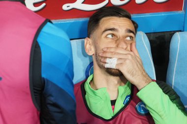 Napoli 'den Alex Meret, İtalya Serie A Ligi maçında Napoli - Atalanta final maçı, Napoli 2, Atalanta 0, Diego Armando Maradona Stadyumu' nda oynandı..