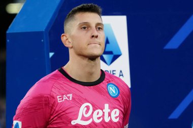 Napoli 'nin Pierluigi Gollini oyuncusu, Napoli ile Atalanta arasındaki İtalyan Serie A ligi maçında, Napoli 2, Atalanta 0, Diego Armando Maradona Stadyumu' nda oynandı..
