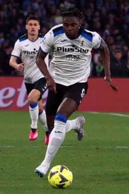 Atalanta 'lı Duvn Zapata oyuncusu, Napoli ile Atalanta arasındaki İtalyan Serie A ligi maçında, Napoli 2, Atalanta 0, Diego Armando Maradona Stadyumu' nda oynandı.