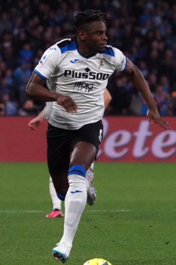 Atalanta 'lı Duvn Zapata oyuncusu, Napoli ile Atalanta arasındaki İtalyan Serie A ligi maçında, Napoli 2, Atalanta 0, Diego Armando Maradona Stadyumu' nda oynandı.