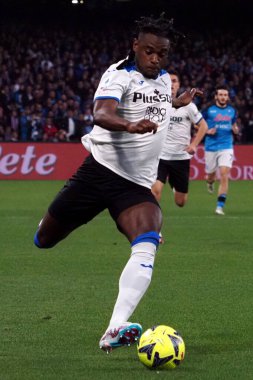 Atalanta 'lı Duvn Zapata oyuncusu, Napoli ile Atalanta arasındaki İtalyan Serie A ligi maçında, Napoli 2, Atalanta 0, Diego Armando Maradona Stadyumu' nda oynandı.