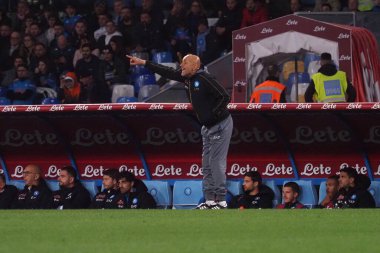 Napoli 'li Luciano Spalletti, Napoli ile Atalanta arasındaki İtalyan Serie A ligi maçında, Napoli 2, Atalanta 0, Diego Armando Maradona Stadyumu' nda oynandı..