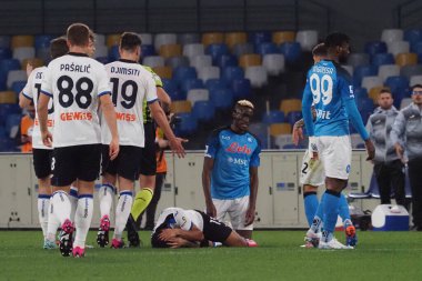 Napoli 'den Victor Osimhen, İtalya Serie A Ligi maçında Napoli - Atalanta final maçı, Napoli 2, Atalanta 0, Diego Armando Maradona Stadyumu' nda oynandı..