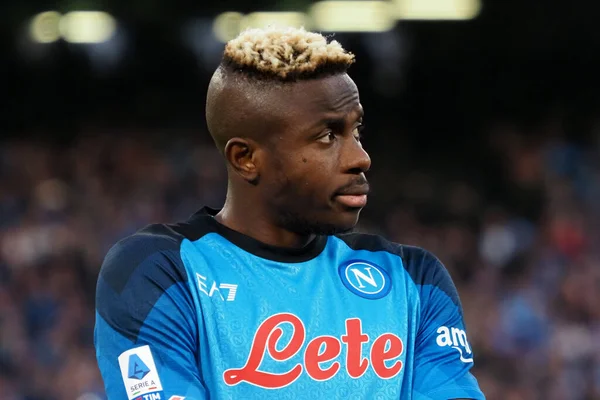 Napoli 'den Victor Osimhen, İtalya Serie A Ligi maçında Napoli - Atalanta final maçı, Napoli 2, Atalanta 0, Diego Armando Maradona Stadyumu' nda oynandı..