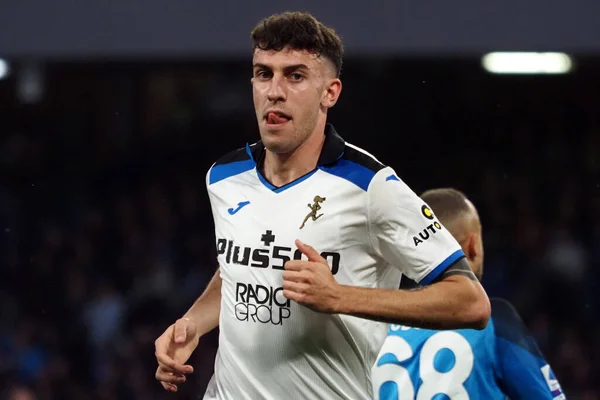 stock image Matteo Ruggeri player of Atalanta, during the match of the Italian Serie A league between Napoli vs Atalanta final result, Napoli 2, Atalanta 0, match played at the Diego Armando Maradona stadium.