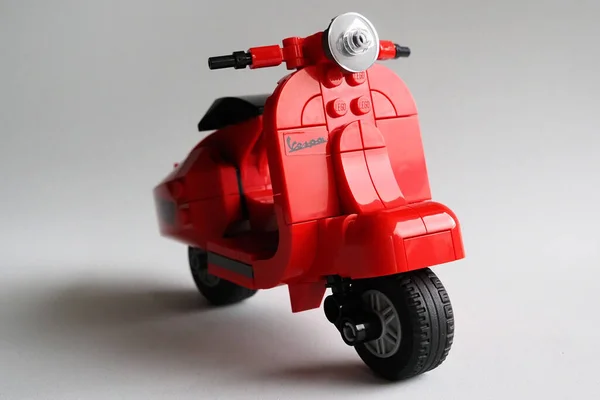 Illustration Model Red Vespa Made Lego Limited Edition — Stock Photo, Image
