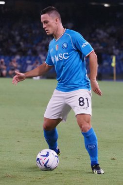 Napoli 'nin Gicomo Raspadori oyuncusu, Napoli ile Sassuolo arasındaki İtalyan Serie A ligi maçında, Napoli 2, Sassuolo 0, Diego Armando Maradona Stadyumu' nda oynandı..