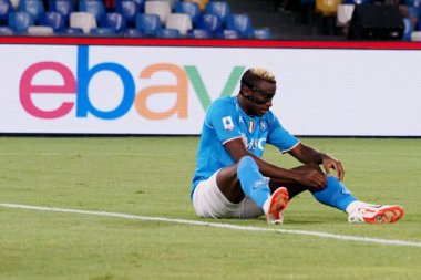 Napoli 'den Victor Osimhen, Napoli ile Sassuolo arasındaki İtalyan Serie A ligi maçında, Napoli 2, Sassuolo 0, Diego Armando Maradona Stadyumu' nda oynandı..