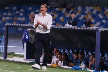 Napoli 'nin Rudi Garcia teknik direktörü, Napoli ile Sassuolo arasındaki İtalya Serie A ligi maçında, Napoli 2, Sassuolo 0, Diego Armando Maradona Stadyumu' nda oynandı..