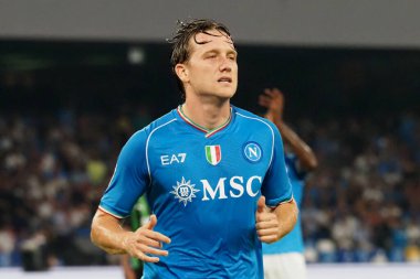 Napoli 'li Piotr Zieliski, Napoli ile Sassuolo arasındaki İtalyan Serie A ligi maçında, Napoli 2, Sassuolo 0, Diego Armando Maradona Stadyumu' nda oynandı.