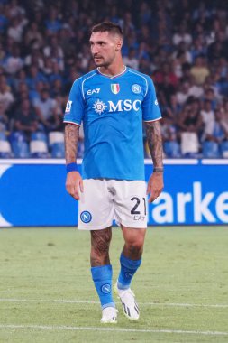 Napoli 'li Matteo Politano oyuncusu, Napoli ile Sassuolo arasındaki İtalyan Serie A ligi maçında, Napoli 2, Sassuolo 0, Diego Armando Maradona Stadyumu' nda oynandı..