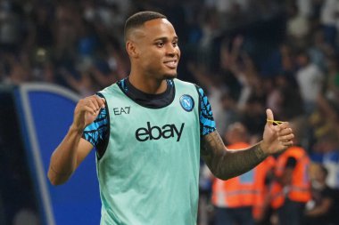 Napoli 'nin Natan Bernardo de Souza oyuncusu, Napoli ile Sassuolo arasındaki İtalyan Serie A ligi maçında, Napoli 2, Sassuolo 0, Diego Armando Maradona Stadyumu' nda oynandı..