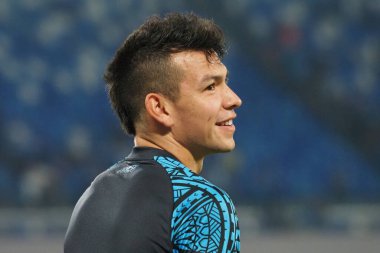 Napoli 'li Hirving Lozano oyuncusu, Napoli ile Sassuolo arasındaki İtalyan Serie A ligi maçında, Napoli 2, Sassuolo 0, Diego Armando Maradona Stadyumu' nda oynandı..