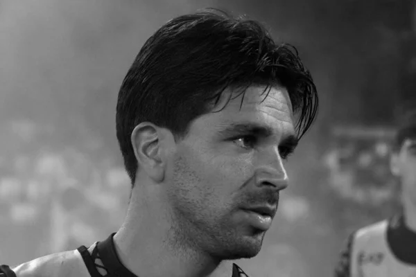 在那不勒斯对拉齐奥的比赛中 那不勒斯的乔瓦尼 西蒙尼 Giovanni Simeone 在意大利意甲联赛中的决赛结果 那不勒斯1号 拉齐奥2号 在迭戈 阿曼多 — 图库照片