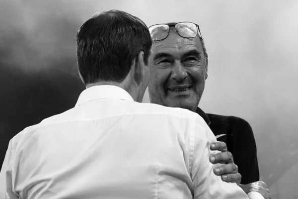 Maurizio Sarri Treinador Lazio Durante Jogo Liga Italiana Serie Entre — Fotografia de Stock