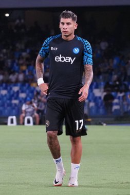 Napoli 'nin Mathas Olivera oyuncusu, Napoli ile Lazio arasındaki İtalyan Serie A ligi maçında, Napoli 1, Lazio 2, Diego Armando Maradona Stadyumu' nda oynandı.