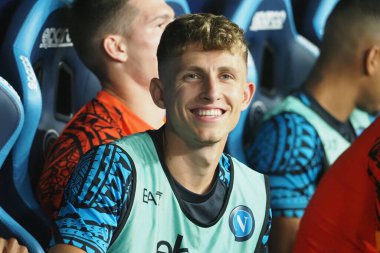 Napoli 'nin Jesper Lindstrm oyuncusu, Napoli ile Lazio arasındaki İtalyan Serie A ligi maçında, Napoli 1, Lazio 2, Diego Armando Maradona Stadyumu' nda oynandı.