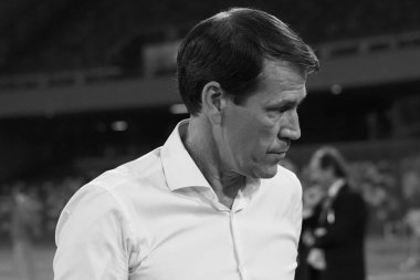 Napoli 'nin Rudi Garcia teknik direktörü, Napoli ile Sassuolo arasındaki İtalya Serie A ligi maçında, Napoli 2, Sassuolo 0, Diego Armando Maradona Stadyumu' nda oynandı..