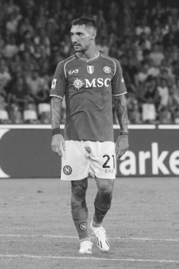 Napoli 'li Matteo Politano oyuncusu, Napoli ile Sassuolo arasındaki İtalyan Serie A ligi maçında, Napoli 2, Sassuolo 0, Diego Armando Maradona Stadyumu' nda oynandı..