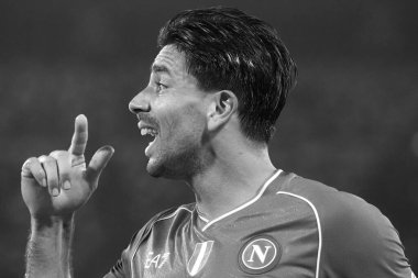 Napoli 'li Giovanni Simeone, Napoli ile Sassuolo arasındaki İtalyan Serie A ligi maçında, Napoli 2, Sassuolo 0, Diego Armando Maradona Stadyumu' nda oynandı..